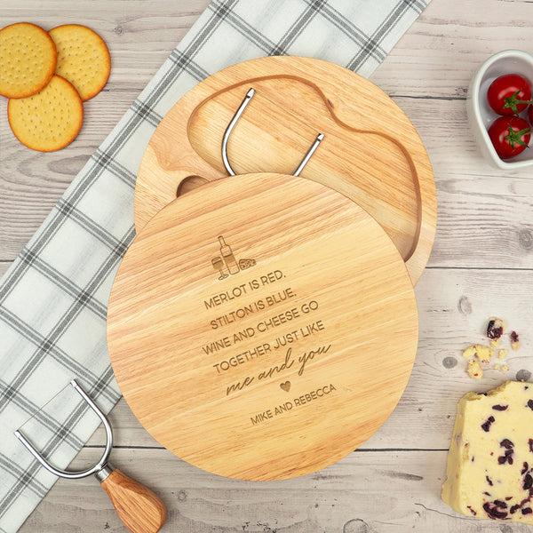 Dust And Things Personalised Wooden Cheese Board For Valentine’s Day - Gift For Girlfriend