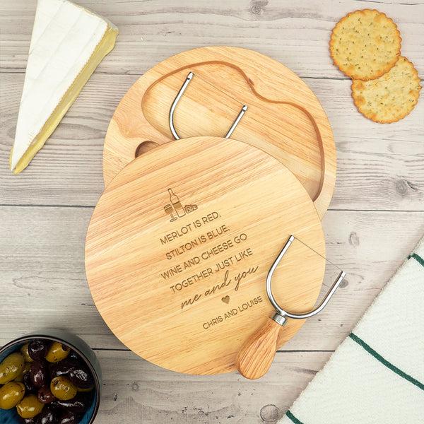 dust and things Personalised Wooden Cheese Board For Valentine’s Day - Gift for Girlfriend