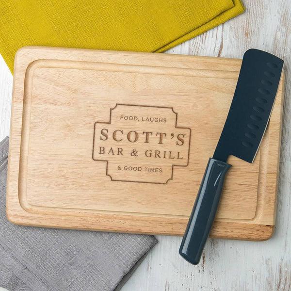 dust and things Personalised Wooden Chopping Board For Him