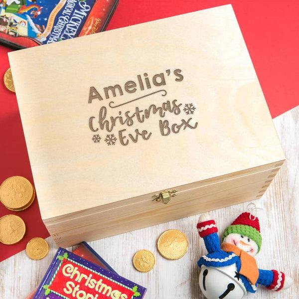 dust and things Personalised Wooden Christmas Eve Box