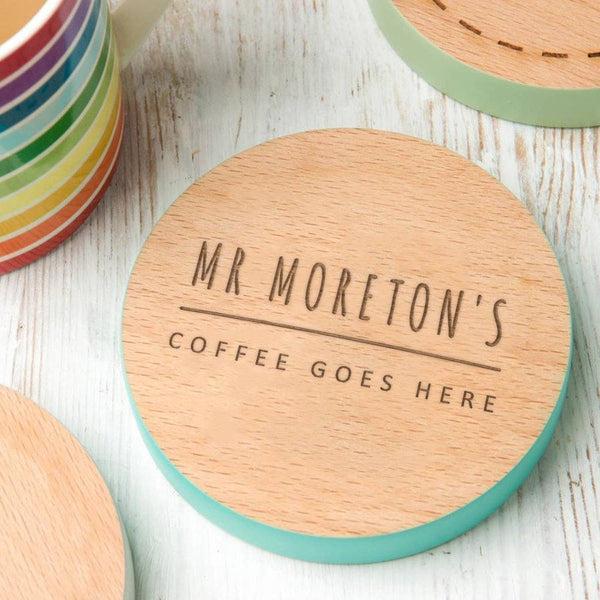 dust and things Personalised Wooden Coaster - Personalised Teacher Gifts