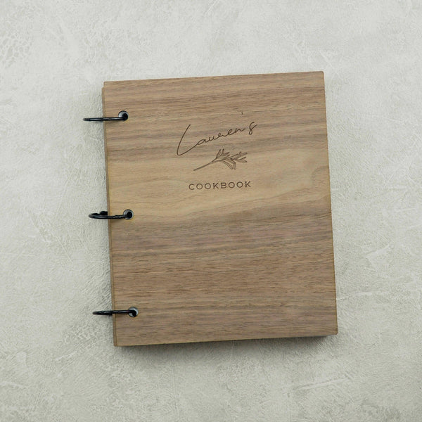 Dust And Things Personalised Wooden Cookbook For Her - Cooking Gift For Him Her