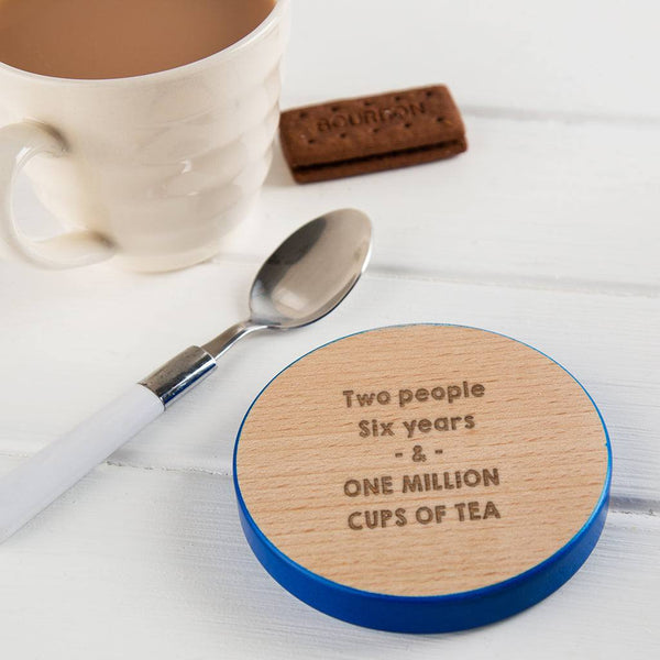 Dust And Things Personalised Wooden Drinks Coaster For Couples