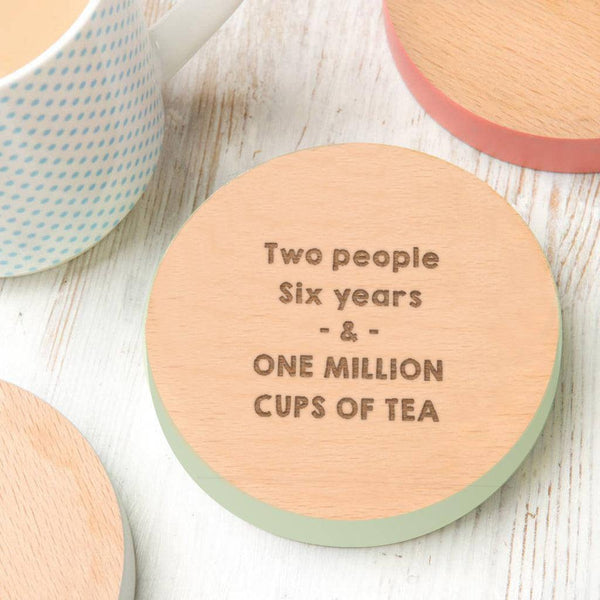dust and things Personalised Wooden Drinks Coaster for Couples