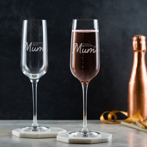 Dust And Things Personalised ‘Worlds Best Mum’ Champagne Flute - Mothers Day Gifts For Mum