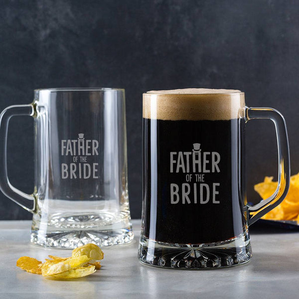 Dust And Things Wedding Party Glass Pint Tankards- Perfect Thank You Gift - Groomsmen Gifts - Father Of The Bride And Groom Present