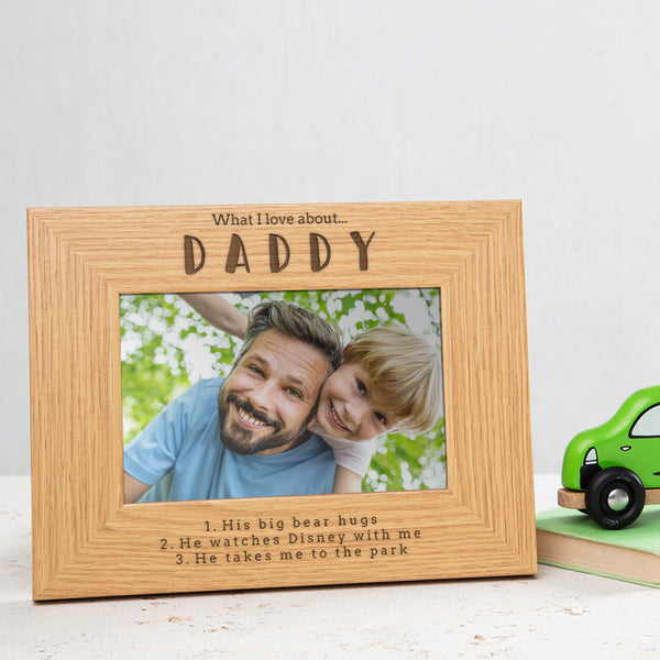 dust and things 'What I Love About Dad ' Personalised Photo Frame