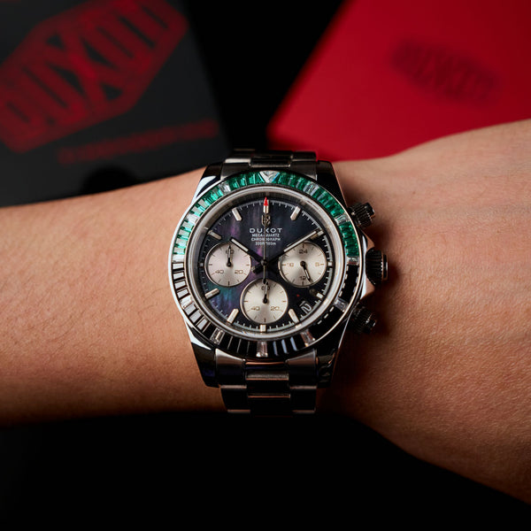 Duxot Accelero Rainbow Chronograph Pearl Green Emerald