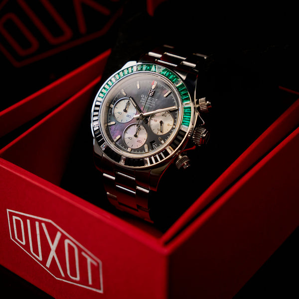 Duxot Accelero Rainbow Chronograph Pearl Green Emerald