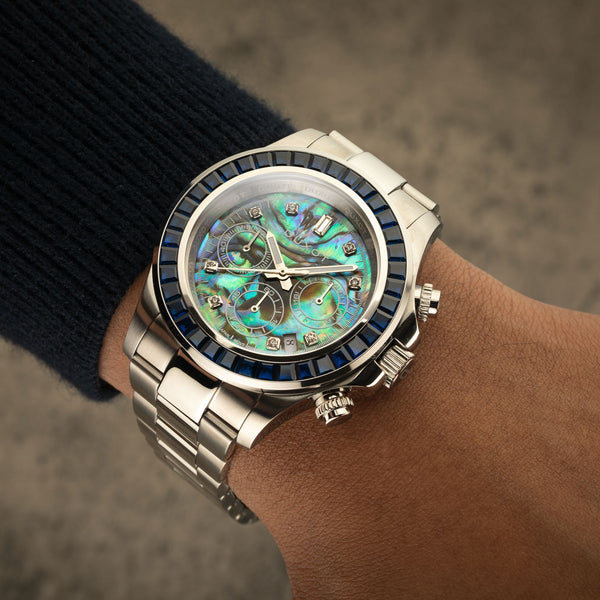Duxot Atlantica Rainbow Diver Chronograph Limited Edition Abalone
