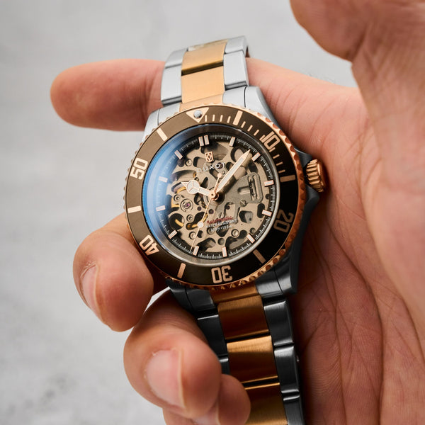 Duxot Atlantica Skeleton Diver Automatic Brown Stone