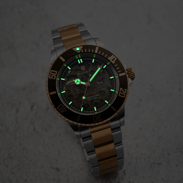 Duxot Atlantica Skeleton Diver Automatic Brown Stone