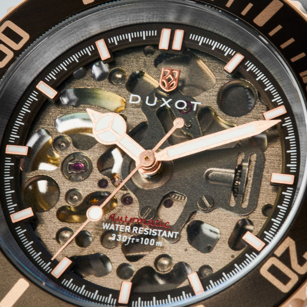 Duxot Atlantica Skeleton Diver Automatic Brown Stone