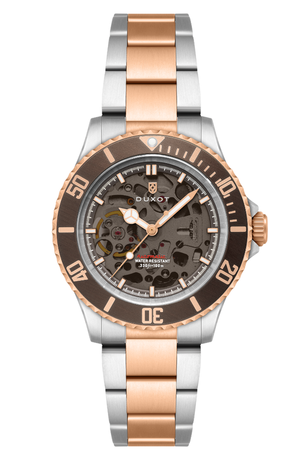 duxot Atlantica Skeleton Diver Automatic Brown Stone