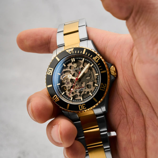 Duxot Atlantica Skeleton Diver Automatic Caviar Black