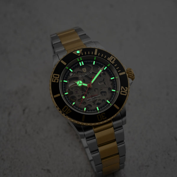 Duxot Atlantica Skeleton Diver Automatic Caviar Black