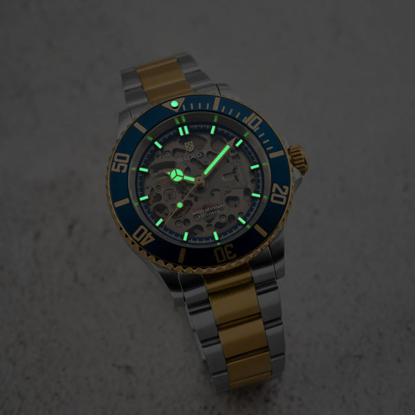 Duxot Atlantica Skeleton Diver Automatic Marine Gold