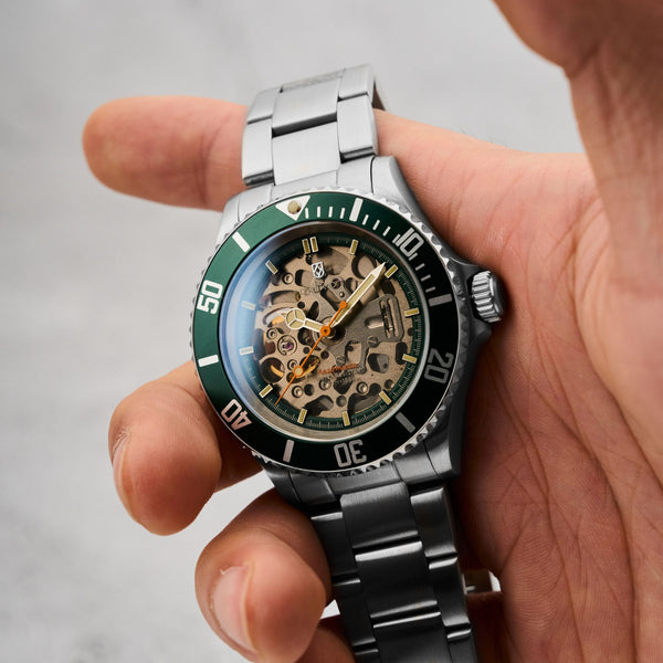 Duxot Atlantica Skeleton Diver Automatic Poker Green