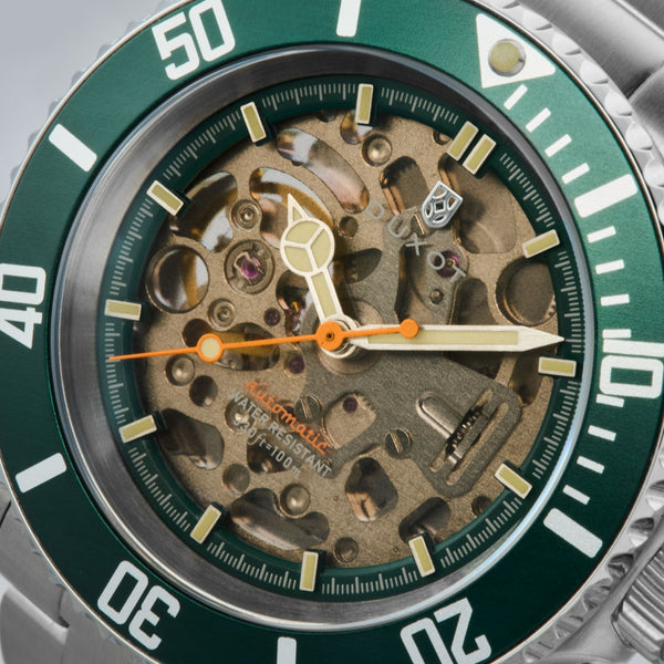 Duxot Atlantica Skeleton Diver Automatic Poker Green