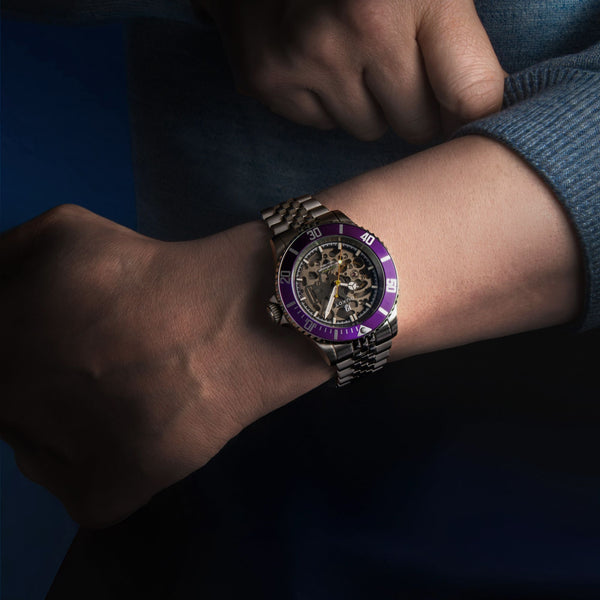 Duxot Atlantica Skeleton Diver Automatic Sunset Purple