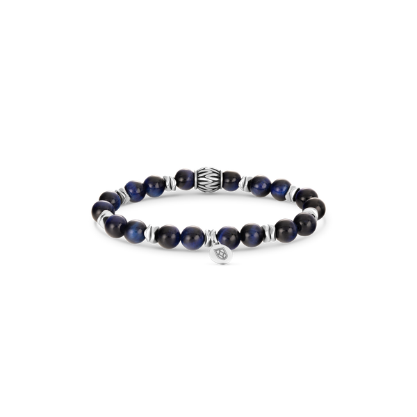 Duxot Atlantica Stone Beaded Bracelet Blue Tiger Eye And Hematite Stones