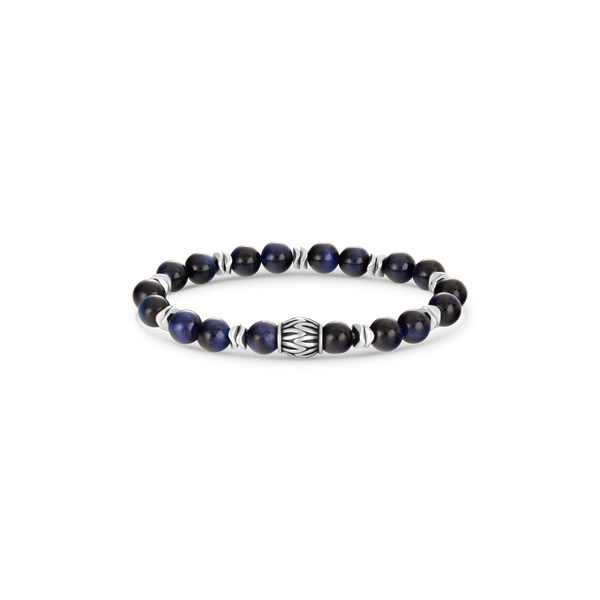 duxot Atlantica Stone Beaded Bracelet Blue Tiger Eye And Hematite Stones