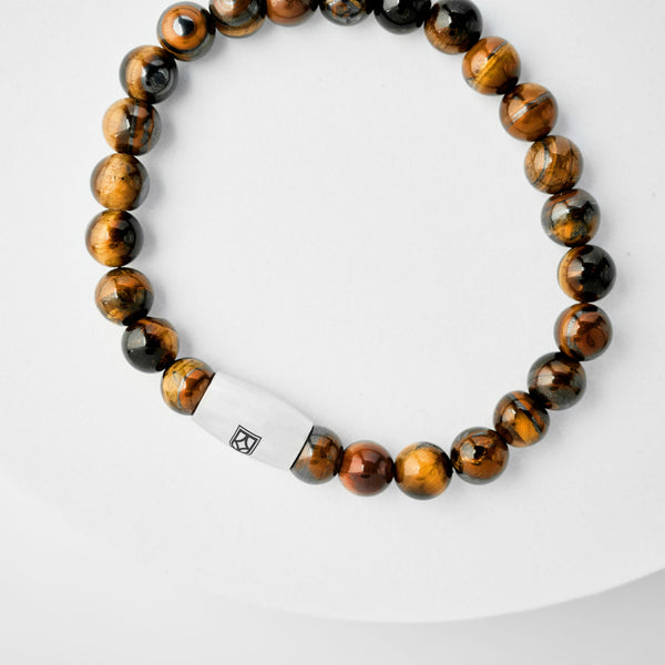 Duxot Atlantica Stone Beaded Bracelet Tiger Eye Stones