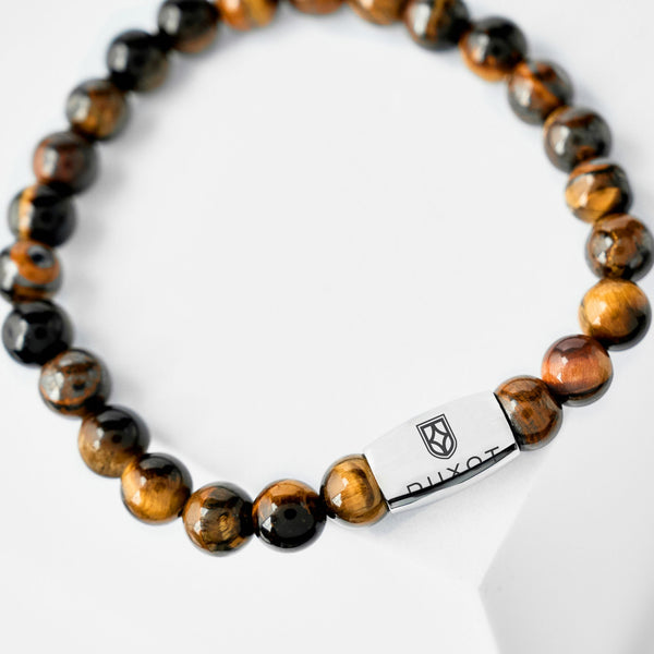 Duxot Atlantica Stone Beaded Bracelet Tiger Eye Stones