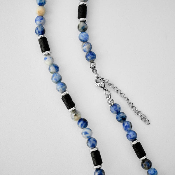 Duxot Atlantica Stone Beaded Necklace Onyx Lava Stones