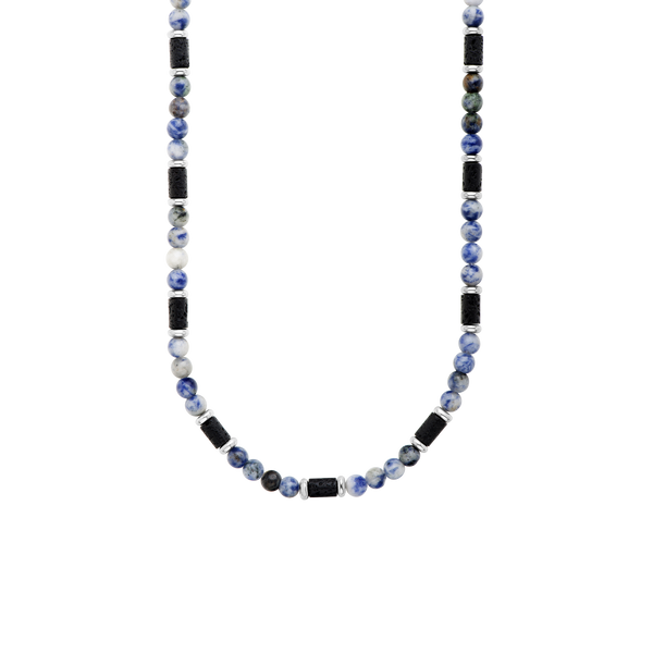 duxot Atlantica Stone Beaded Necklace Onyx Lava Stones