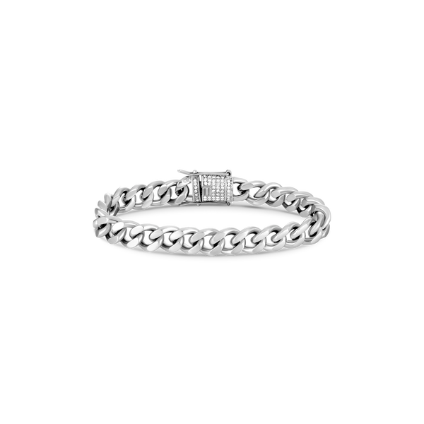 Duxot Accelero Cuban Link Chain Bracelet Silver