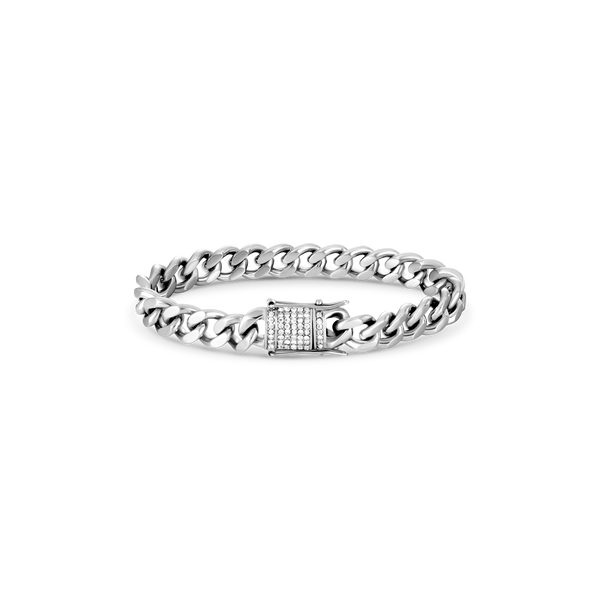 duxot Accelero Cuban Link Chain Bracelet Silver