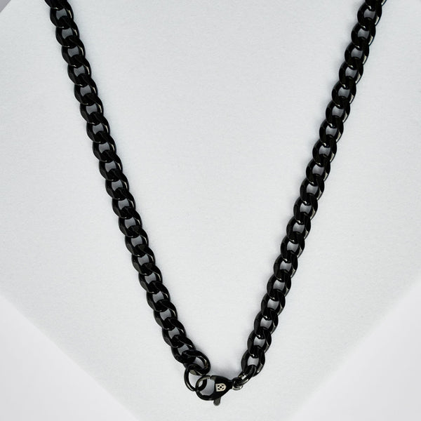 Duxot Accelero Cuban Link Chain Necklace Black