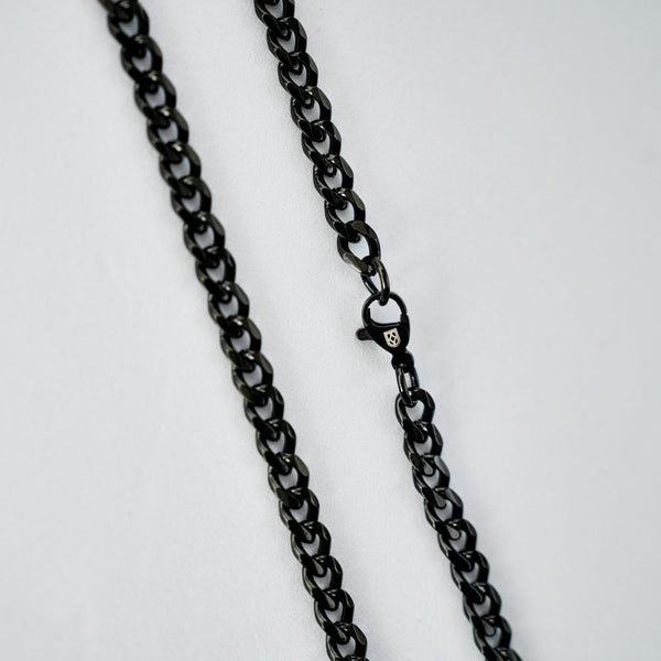 Duxot Accelero Cuban Link Chain Necklace Black