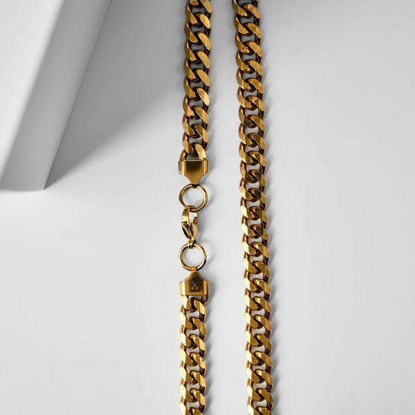 Duxot Accelero Cuban Link Chain Necklace Gold