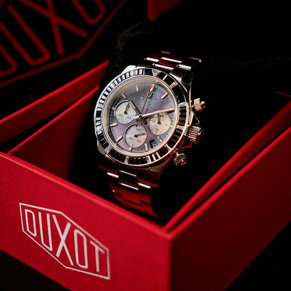 Duxot Accelero Rainbow Chronograph Pearl Silver