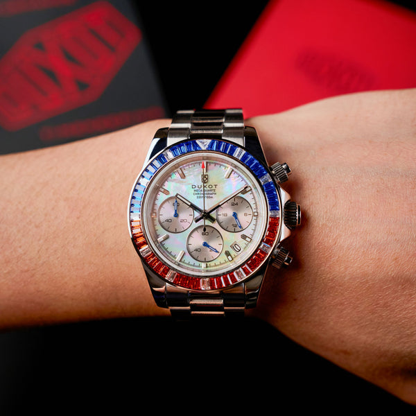 Duxot Accelero Rainbow Chronograph Pearl White
