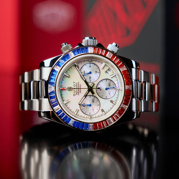 Duxot Accelero Rainbow Chronograph Pearl White