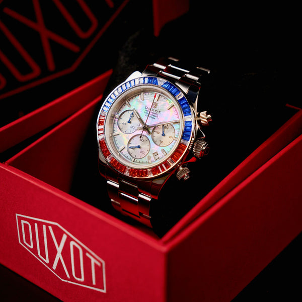 Duxot Accelero Rainbow Chronograph Pearl White