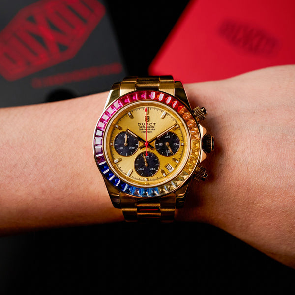 Duxot Accelero Rainbow Chronograph Sunray Gold