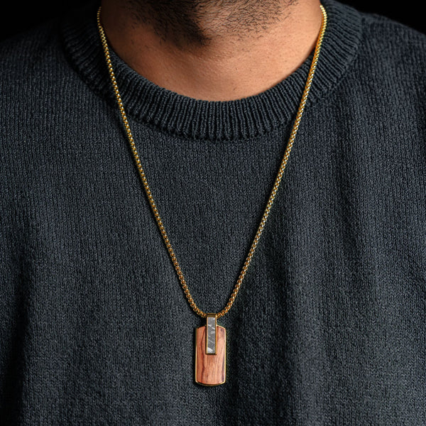 Duxot Atlantica Dog Tag Wood Meteorite