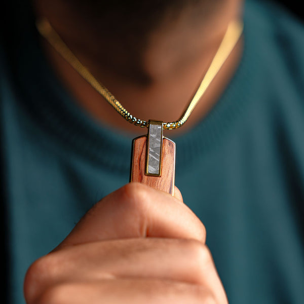 Duxot Atlantica Dog Tag Wood Meteorite