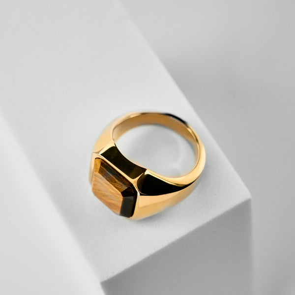 Duxot Atlantica Ring Gold Tiger Eye