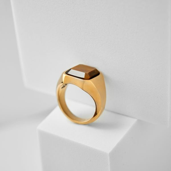 Duxot Atlantica Ring Gold Tiger Eye