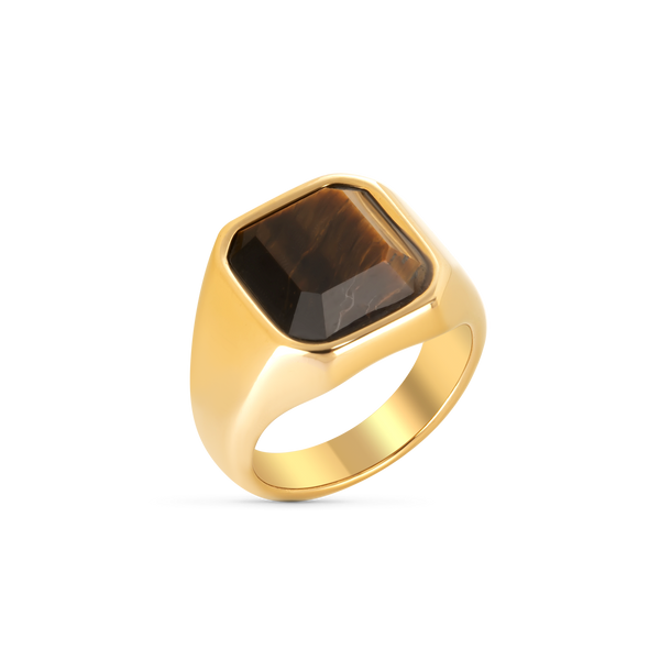 duxot Atlantica Ring Gold Tiger Eye