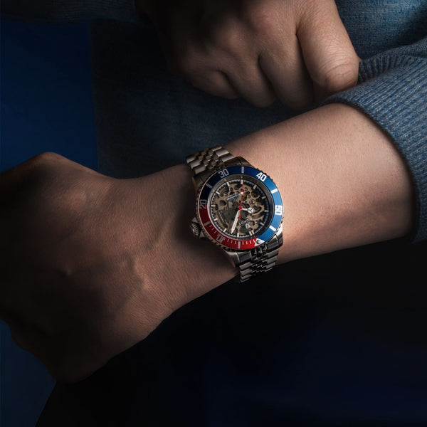 Duxot Atlantica Skeleton Diver Automatic Dive Blue