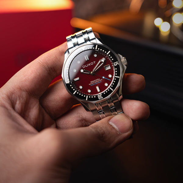 Duxot Henri Diver Automatic Maroon Red