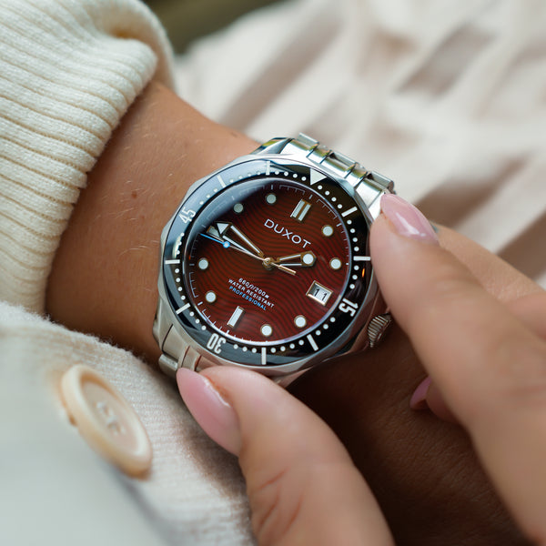 Duxot Henri Diver Automatic Maroon Red