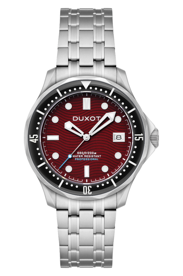 duxot Henri Diver Automatic Maroon Red