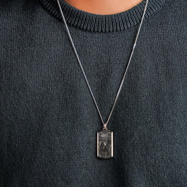 Duxot Vezeto Dog Tag Hazy Silver Meteorite